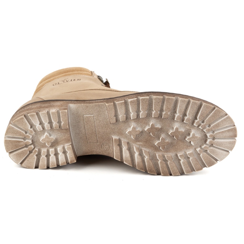 Olivier Dámské kožené boty, zateplené zimní boty, 365BB, béžové béžový 4