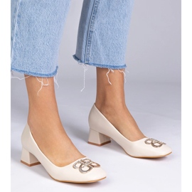 Béžová čerpadla se zirkony béžový 1 Béžová čerpadla se zirkony béžový 1