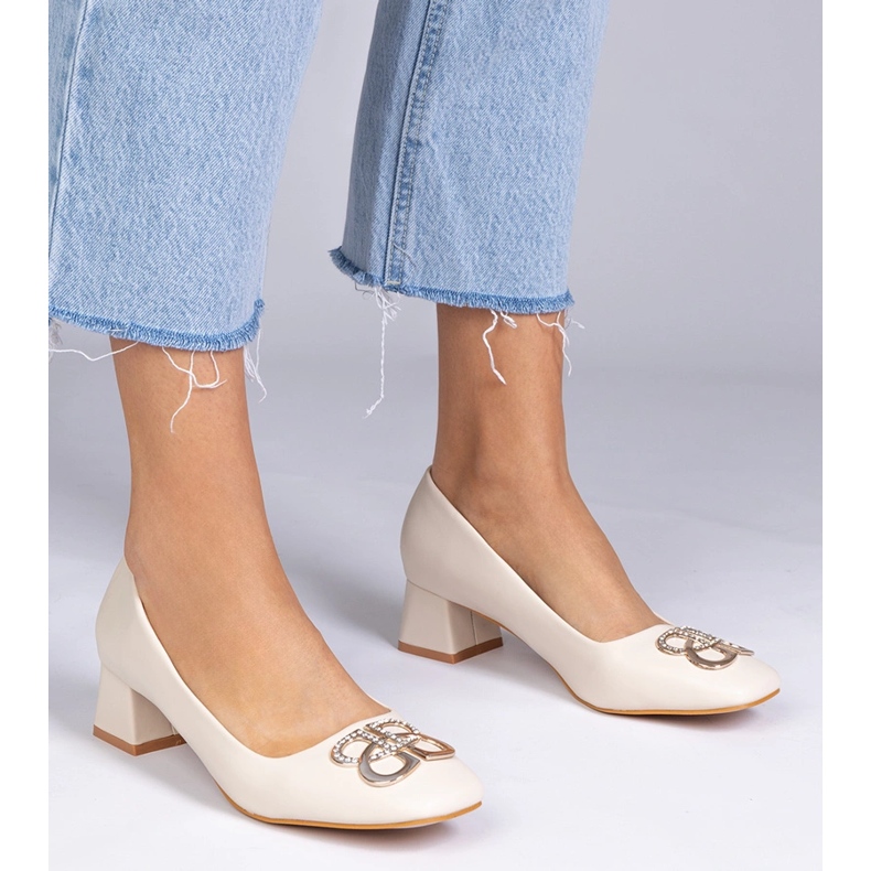 Béžová čerpadla se zirkony béžový 1 Béžová čerpadla se zirkony béžový 1