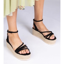 Černé espadrilky na platformě černá 1