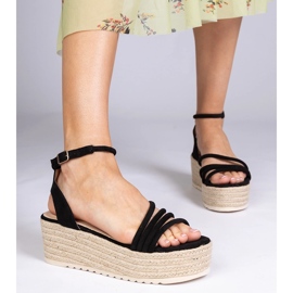 Černé espadrilky na platformě černá 2