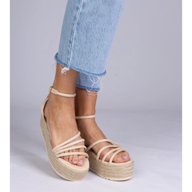 Beige Espadrilles na platformě béžový 1