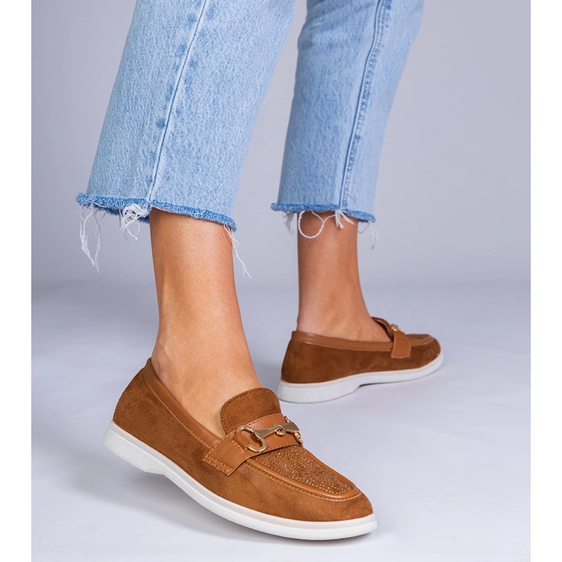 Hnědé mokasíny z Ekozamsz se zirkony hnědý 1