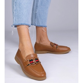 Hnědé mokasíny s ekologickou prací s ozdobou hnědý 1