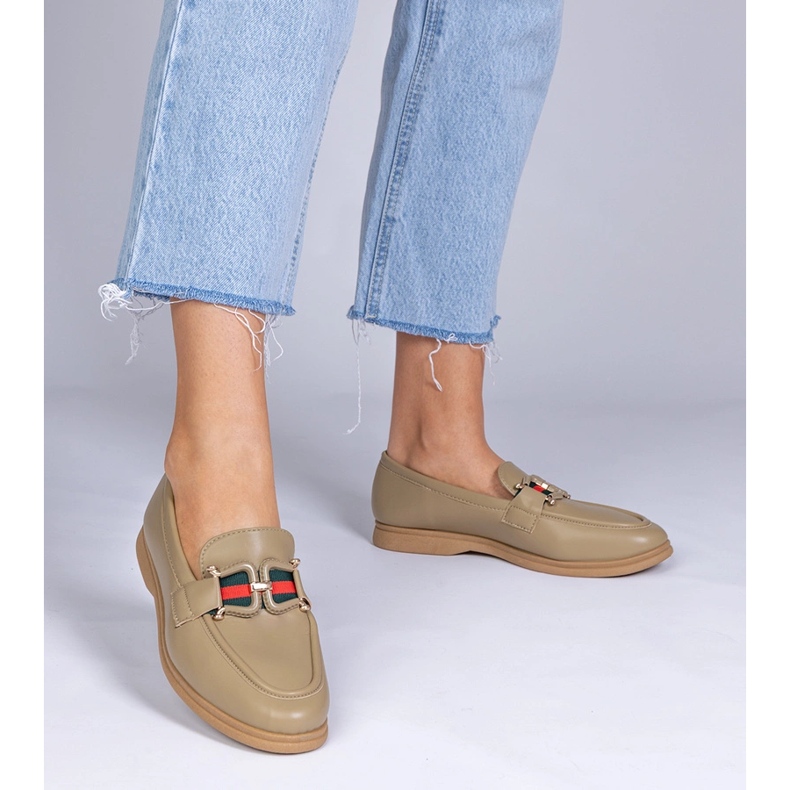 Zelené mokasíny s ekologickou prací s ozdobou zelená 1 Zelené mokasíny s ekologickou prací s ozdobou zelená 1