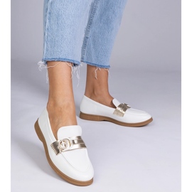 Bílé mokasíny Ecosse se zirkony bílý 1