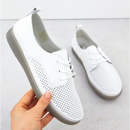 Dámská kožená bota Otevřená krajka -Up White Filippo 6788 bílý 1