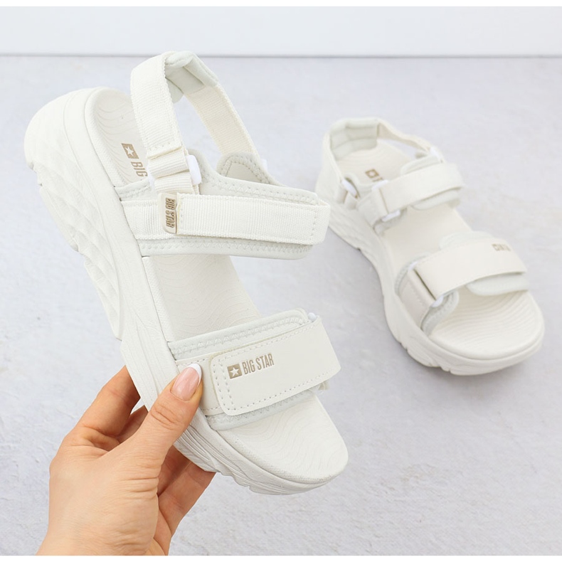 Big Star RR274A076 Dámské sportovní sandály na suchý zip béžový 1