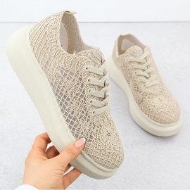 Dámské boty na platformě Beige Vinceza 17371 béžový 1