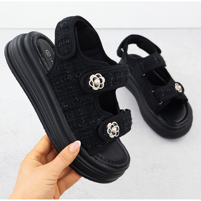 Dámské sandály na platformě Czarne Potocki PY16337 černá 1