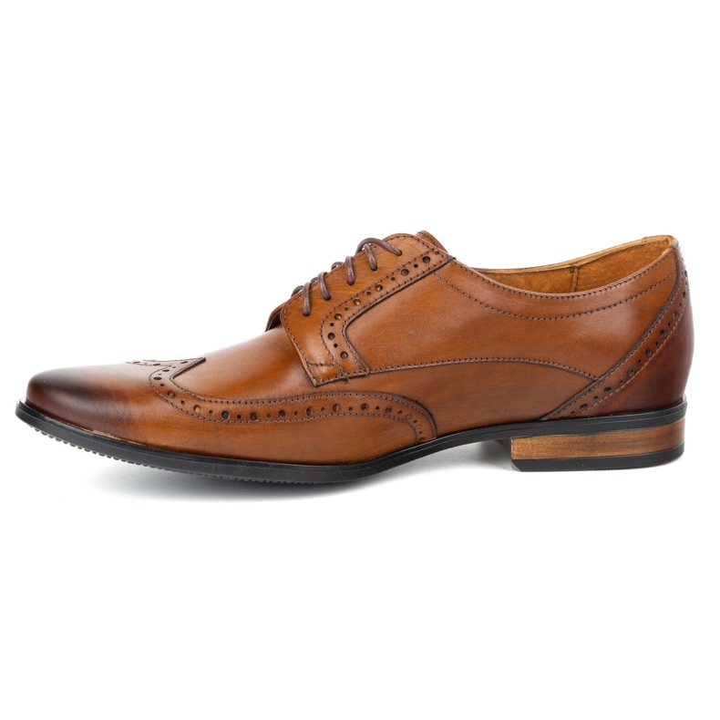 Olivier Men's Brogs Leather Shoes - Model 1023 Brown hnědý 1