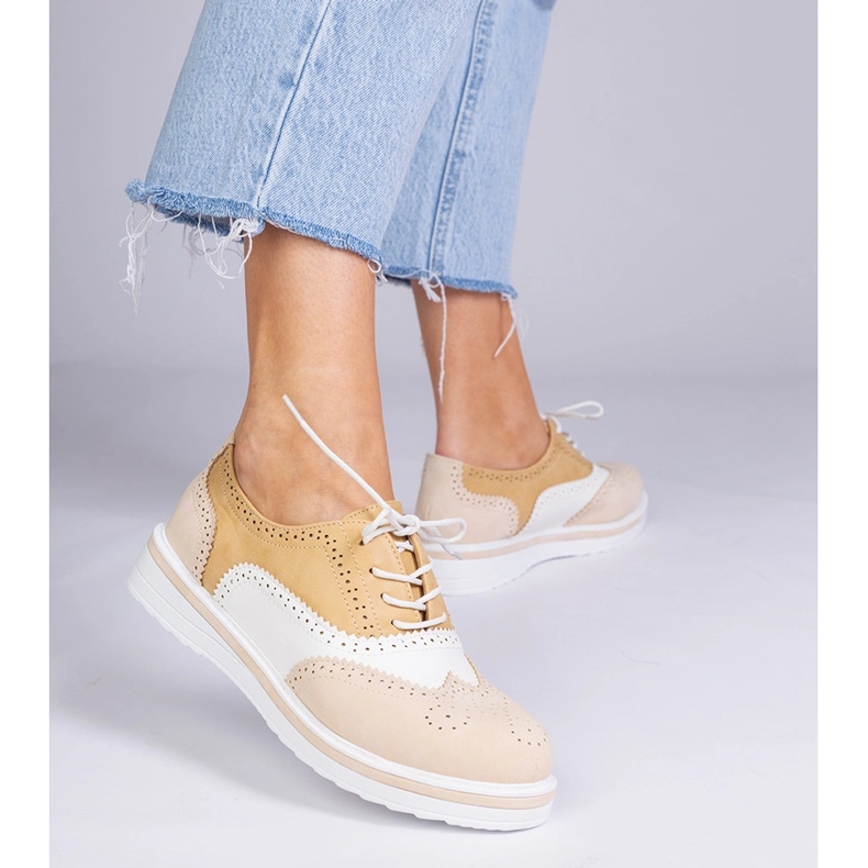 Beige Classic Oxford boty béžový 1
