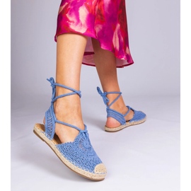 Ploché sandály Espadrilles s plochou modrý 2