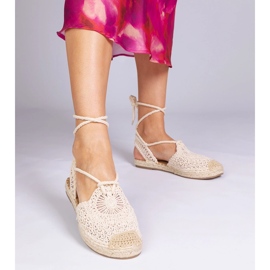 Ploché sandály Espadrilles béžový 1