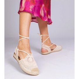 Ploché sandály Espadrilles béžový 2