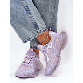 Dámské kožené tenisky goe rr2n4081 fialové fialový 1