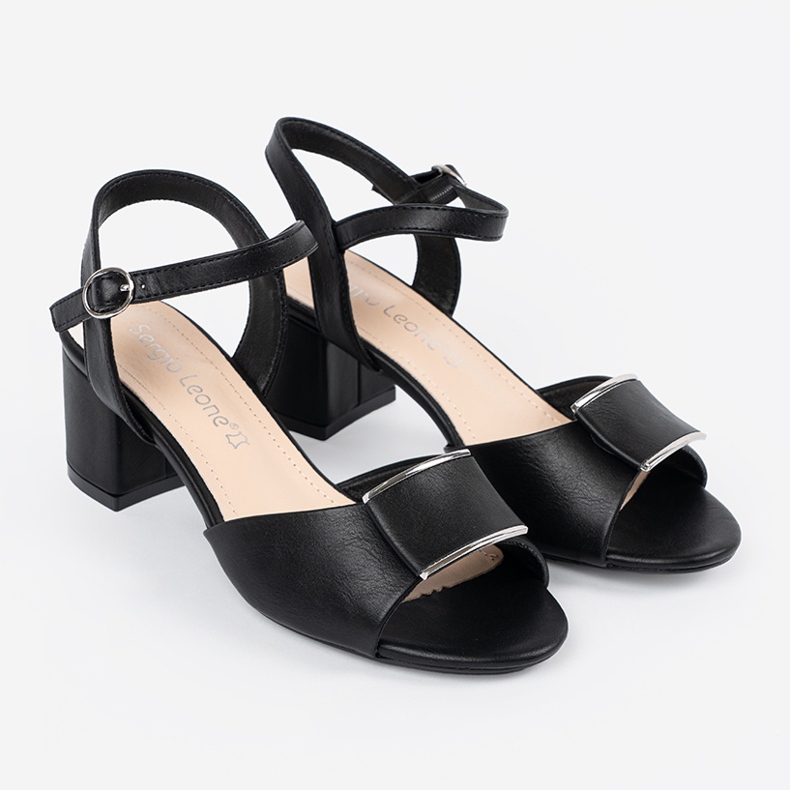 Sergio Leone Sandály na sloupu žen s venkovní patou černou černá 1