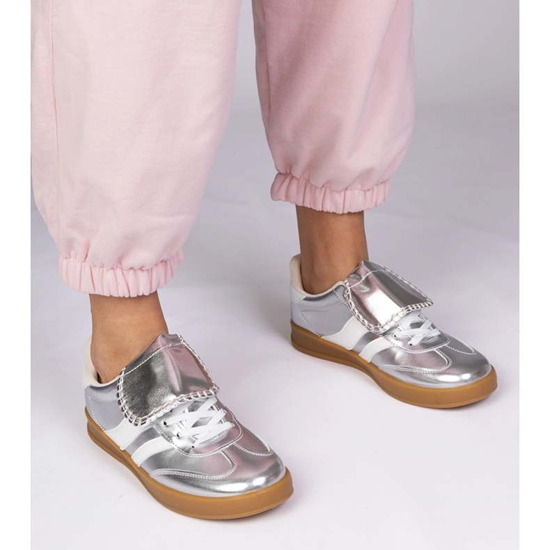 Stříbrné tenisky dámské sportovní tenisky stříbrný 1 Stříbrné tenisky dámské sportovní tenisky stříbrný 1