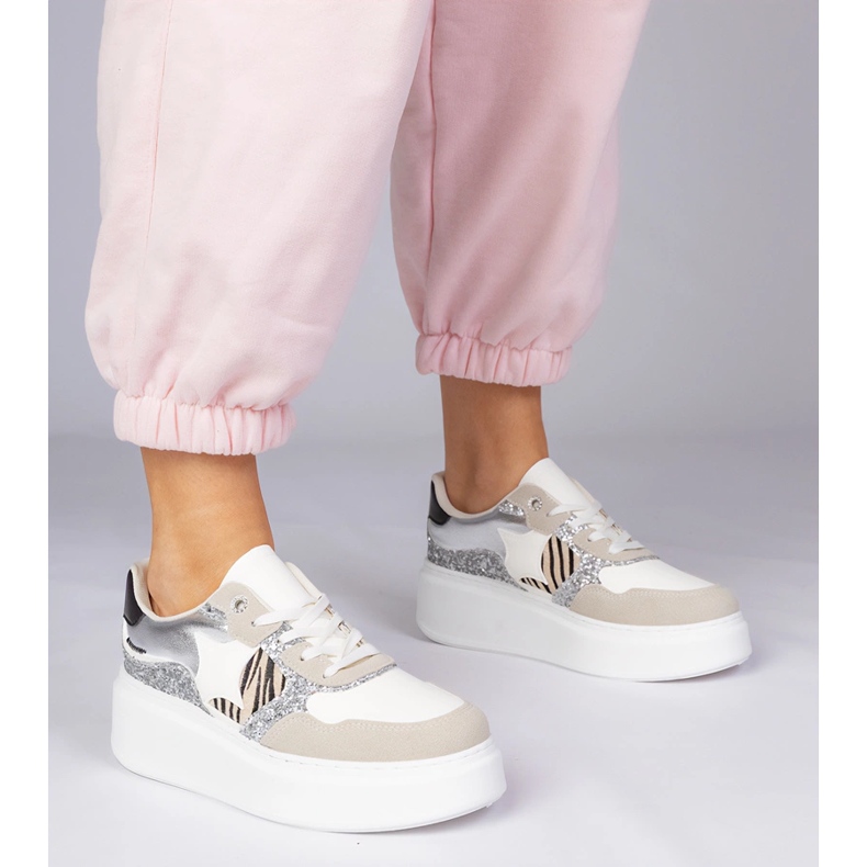 Béžové tenisky se třpytkami béžový 1