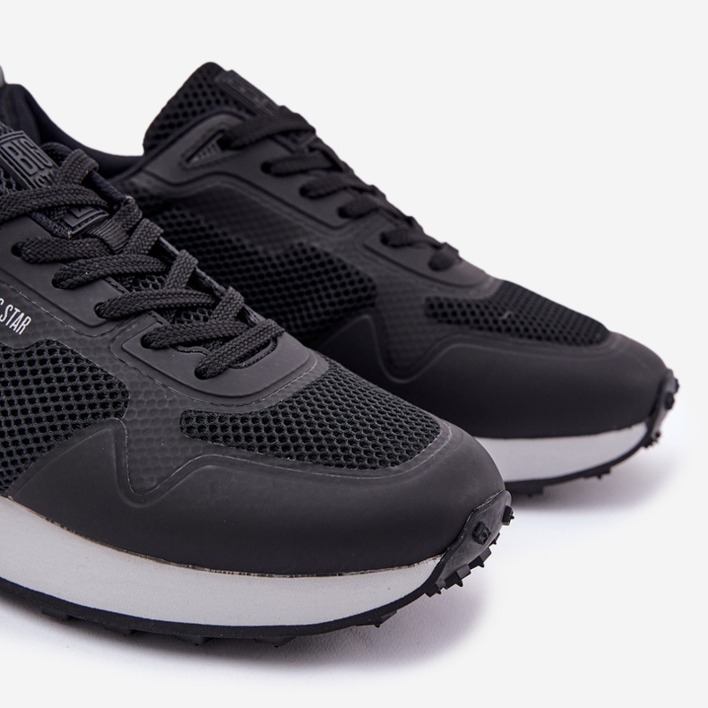 Big Star Pánské tenisky na velké hvězdě RR174361 Hi-Polish Platform Black System černá 2