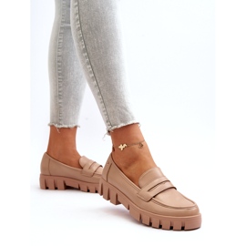 Vinceza Dámská ekologická kožená mochéry kožená béžová vložka béžový 2