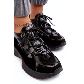 Kožená lakovaná ženská sportovní bota M01/2 Zazoo Black černý 3