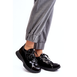 Kožená lakovaná ženská sportovní bota M01/2 Zazoo Black černý 1