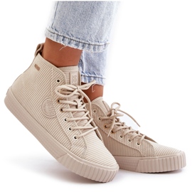 Izolované ženské tenisky Corduroy Big Star OO274771 Hi-Polish Beige System béžový 3