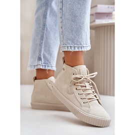 Izolované ženské tenisky Corduroy Big Star OO274771 Hi-Polish Beige System béžový 1