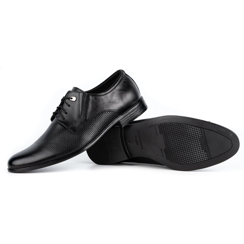 Olivier Pánské elegantní kožené boty 302T3 černá černý 3