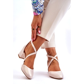 Sergio Leone lodičky na vysokém podpatku SK824 Pearl Beige béžový 2