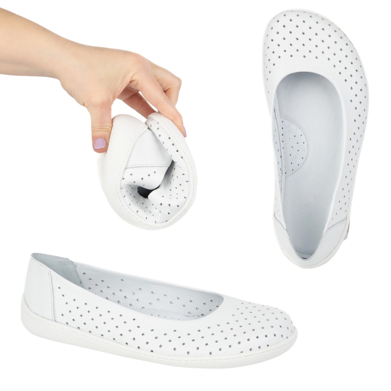 Olivier Dámský bosý minimalistický skluz -Openwork 1771POL WHITE bílý 2