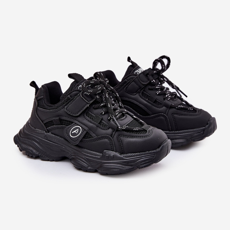 Dětské tenisky na černé platformě černý 1