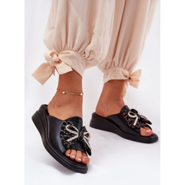 Jezzi Dámské klíny na klínu s černým lukem černá 2