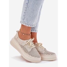 Dámské boty Openwork na platformě Artiker 56C2108 béžový 1