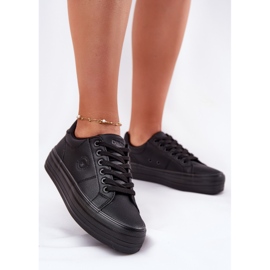 Dámské tenisky na ekologické kožené na platformě Big Star RR274299 Black černý 2