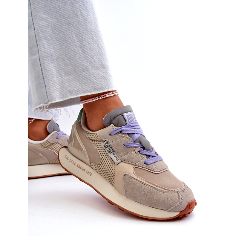 Dámské tenisky na platformě Memory Foam Big Star Platform NN274681 Beige béžový 3