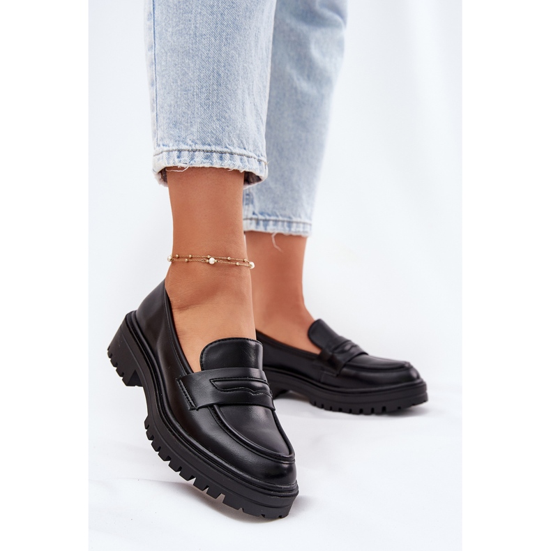 Evento Klasické dámské mokasíny s ekologickou koženou černou černá 2