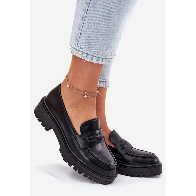 Evento Klasické dámské mokasíny s ekologickou koženou černou černá 1