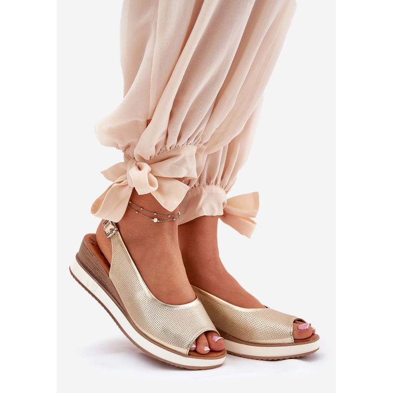 ARTIKER Kožené sandály pro Anchor Artker 56C2312 Zlotys zlatý 1