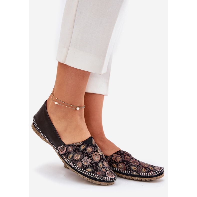 Kožená vzorovaná balerína Maciejka T1929-71 Černá 1