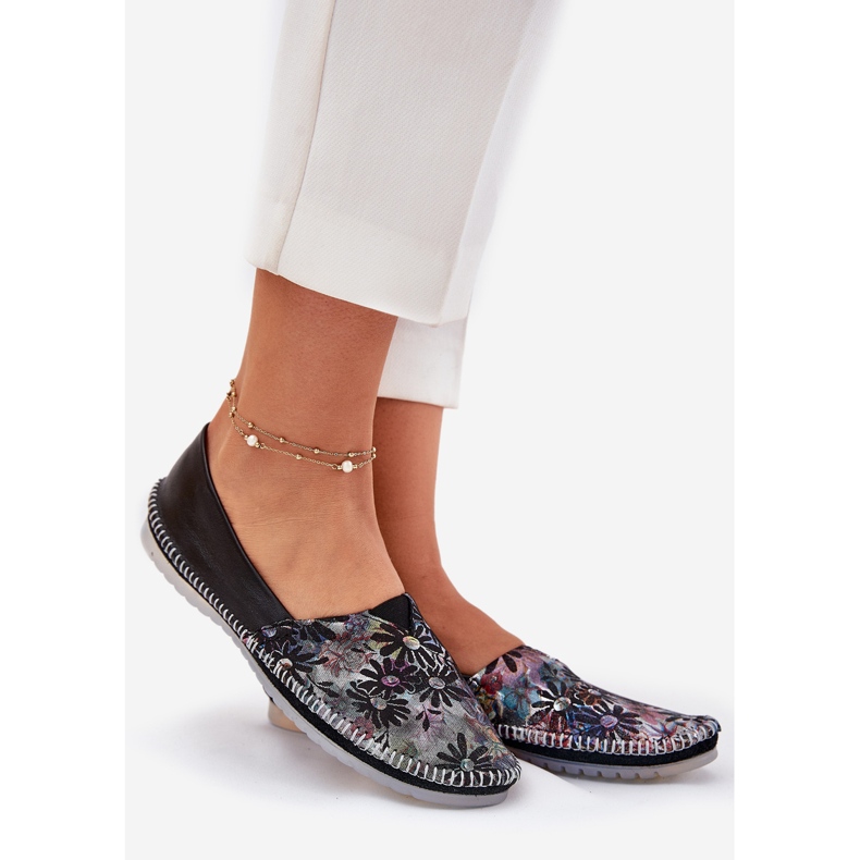 Kožené baleríny se vzorem Maciejka T1930-39 Černá 1 Kožené baleríny se vzorem Maciejka T1930-39 Černá 1