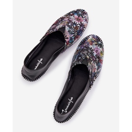 Kožené baleríny se vzorem Maciejka T1930-39 Černá černý 2