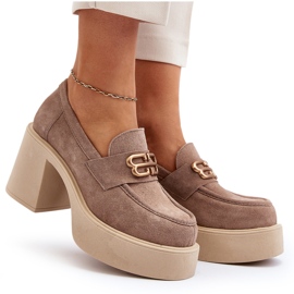 Zazoo 20170 semišové boty na hustém post beige béžový 5