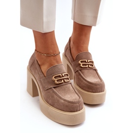 Zazoo 20170 semišové boty na hustém post beige béžový 3