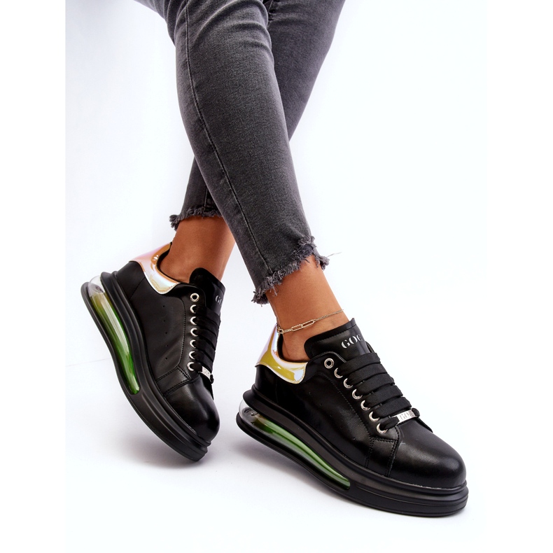 Sneakers Sports Dámské kožené goe nn2n4030 černé černý 2