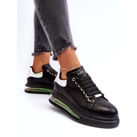 Sneakers Sports Dámské kožené goe nn2n4030 černé černá 4