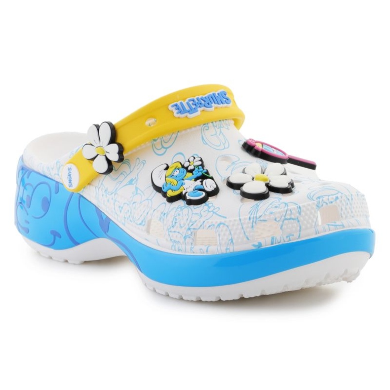 Crocs Smurfs Platform Flaps Clog 210822-90H bílý 1