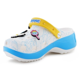 Crocs Smurfs Platform Flaps Clog 210822-90H bílý 3