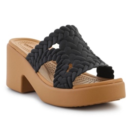 Crocs Brooklyn tkané skluzavky 209979-001 žabky černý 1